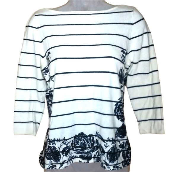 ANN TAYLOR FLOURAL T-SHIRT PETITE - Picture 2 of 7